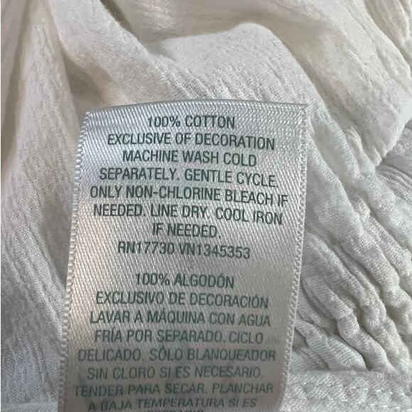 Kona Sol Long Swimsuit Coverup in White w/Elastic Waist Tassel Tie Size Small - Picture 5 of 6